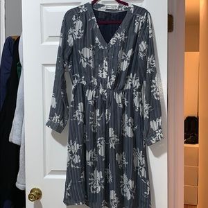 Floral and stripe mixed dress